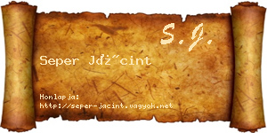 Seper Jácint névjegykártya